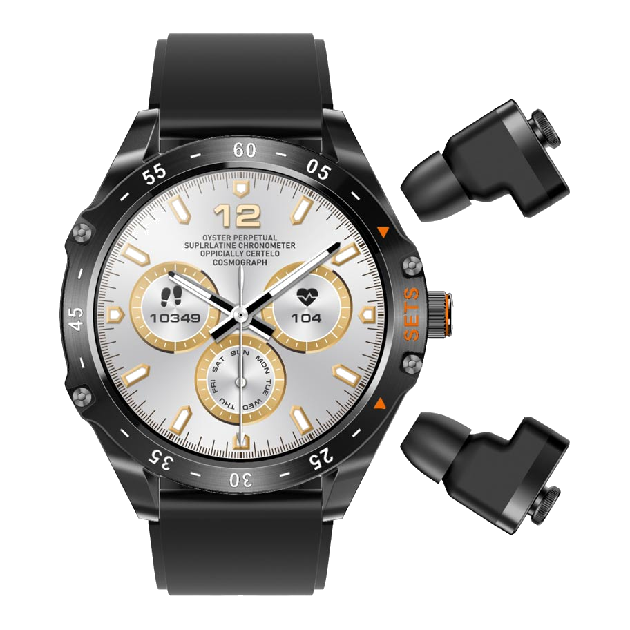 Porodo Hype Smartwatch with Built-in Wireless Earbuds